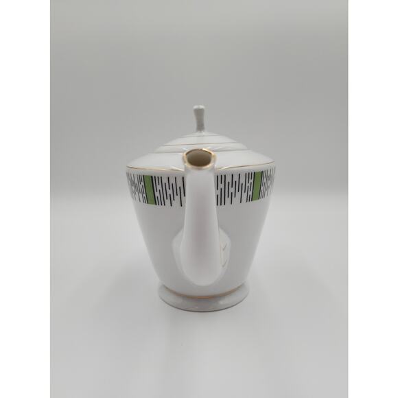 MCM HTF Rare Retro Design Green Orange Made In China Tea Pitcher Porcelain White - Picture 9 of 13